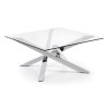 MIKADO Mesa de centro 90x90 cromada cristal transp