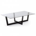 PLUM Mesa Centro epoxy negro cristal Fume gris