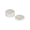 Set Tahis de 4 posavasos de mármol blanco