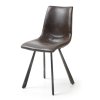 TRAC Silla marrón oscuro y acero con acabado negro