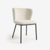 Silla Ciselia de borrego blanco y metal negro
