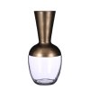 Jarrón Lioni de cristal dorado antiguo - h37xd17,5cm