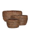 Porta Maceta fibras marrón juego de 3 - h16xd31cm