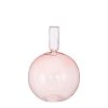 Jarrón Nisa de cristal rosa - h21xd15cm