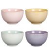 Set de Bol Rico Senseo L. amarillo l. verde l. rosa violeta 4 piezas - h8,5xd14cm