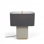 Lámpara de mesa Clelia de metal con acabado pintado beige y gris oscuro