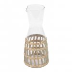 Jarra Emelia cristal transparente y fibra marrón