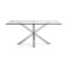ARYA Mesa 200 x 100 cm cristal patas de acero inoxidable