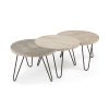 HOSS Set 3 mesas centro metal negro madera mango