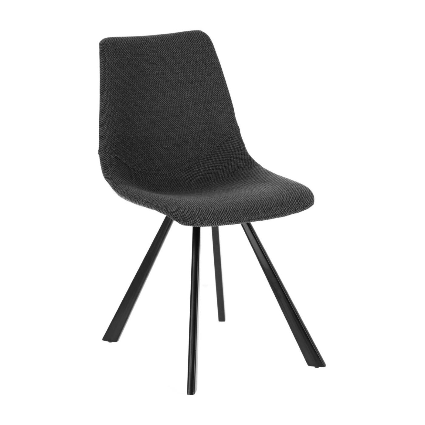 Silla Alve gris oscuro y patas de acero con acabad