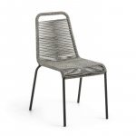 Silla Lambton de cuerda gris y acero con acabado n y acero con acabado negro