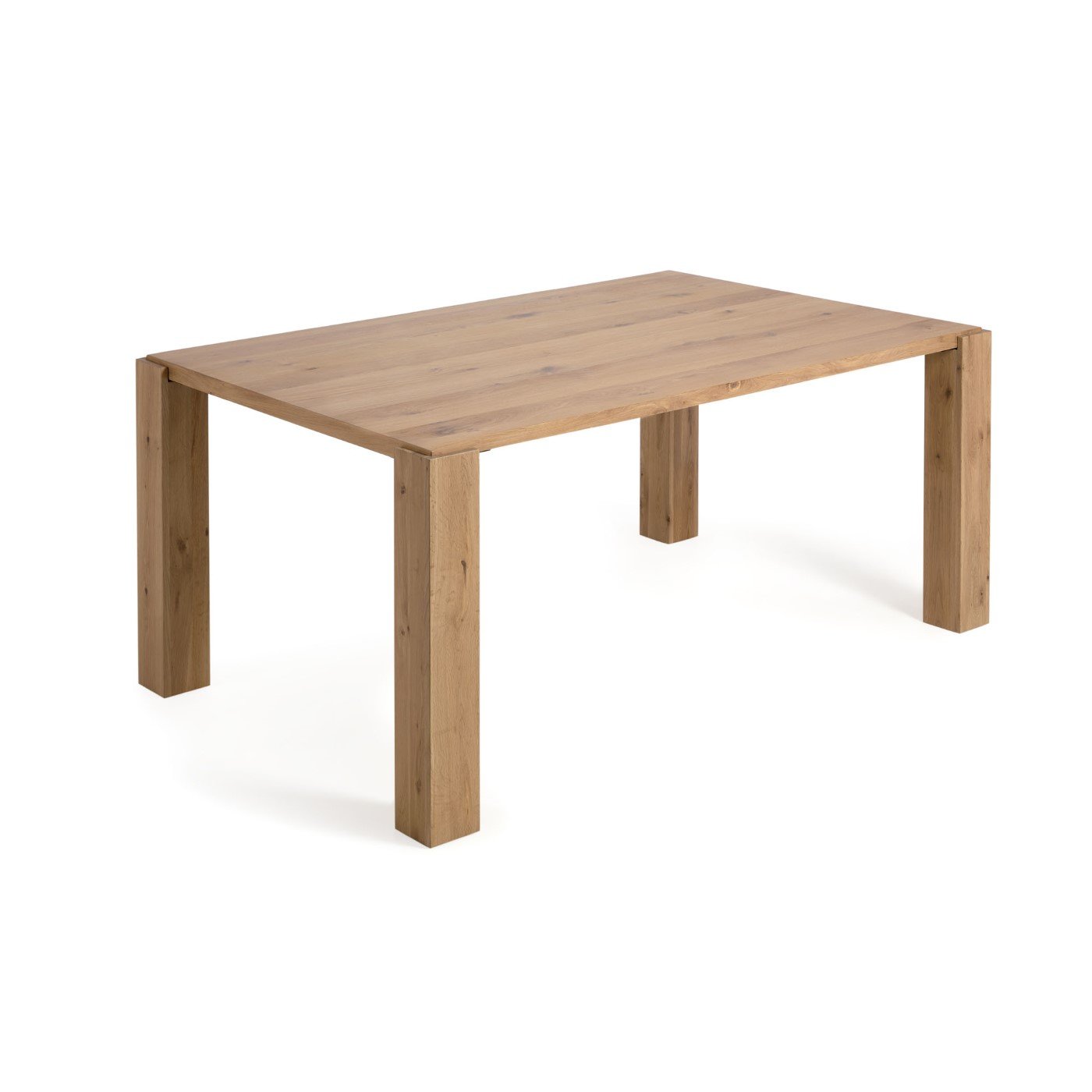 Mesa Deyanira de chapa de roble y patas de madera maciza de roble 160 x 90 cm