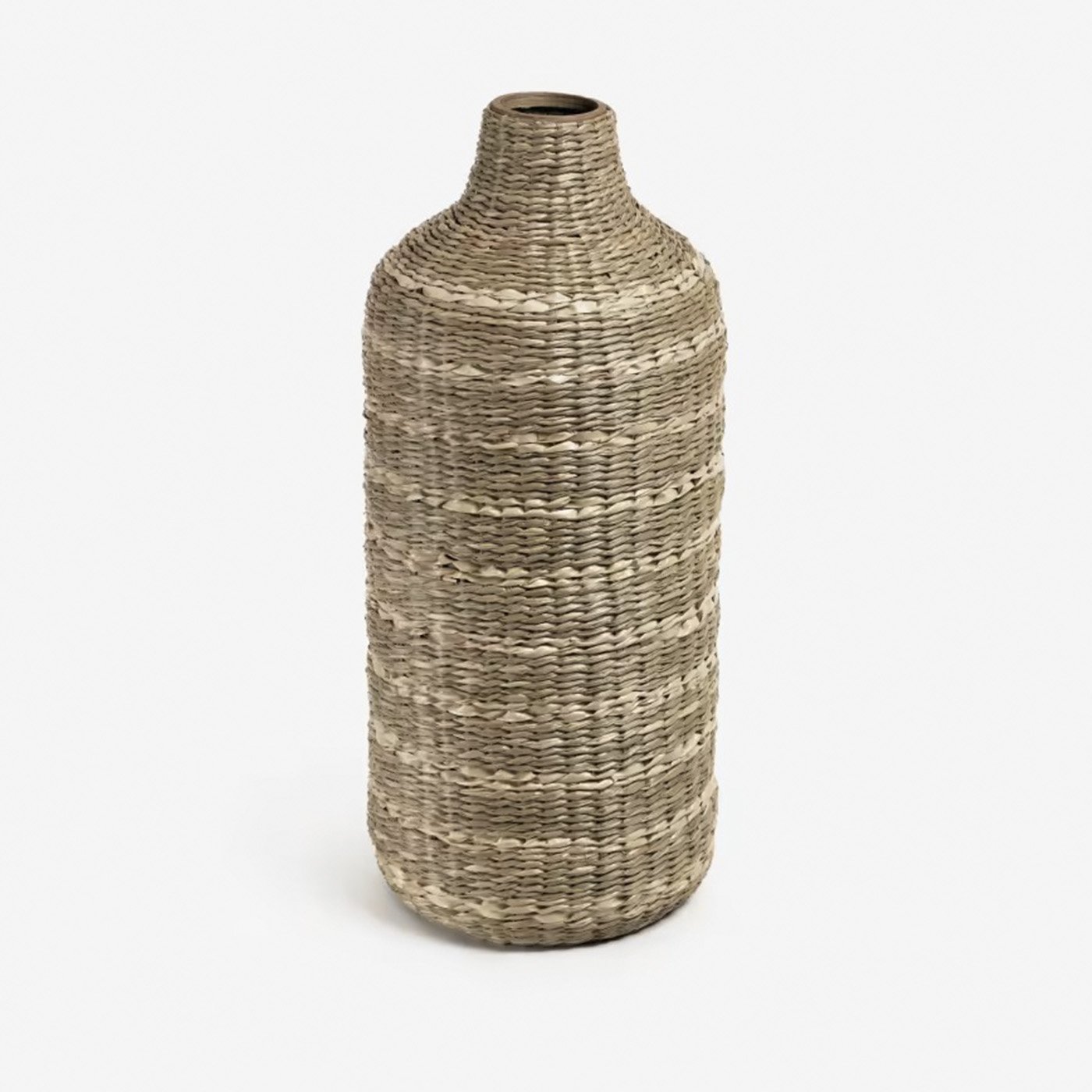 Jarrón grande Umma de bambú y fibras naturales conbú y fibras naturales con acab
