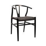 Silla Lotti color de madera negra con soguilla negra