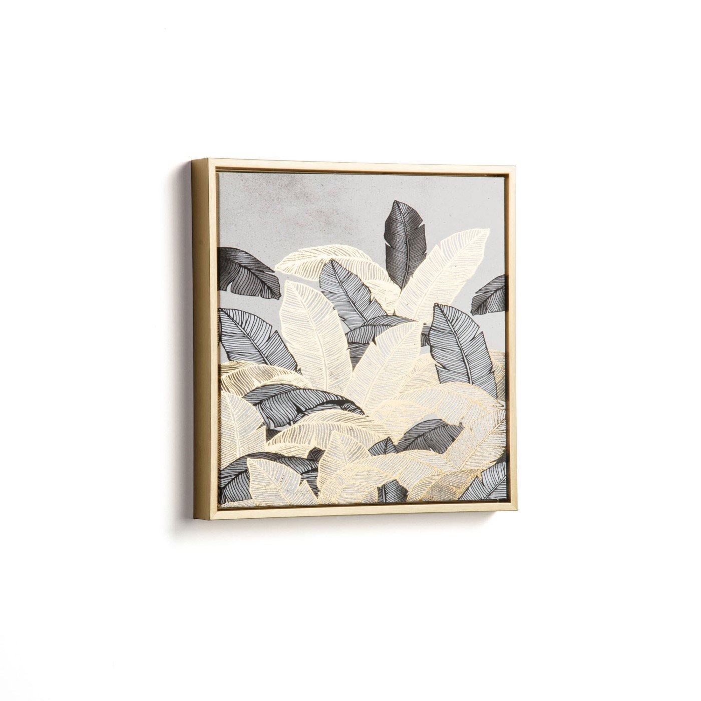 Cuadro Imogen 40 x 40 cm dorado y gris