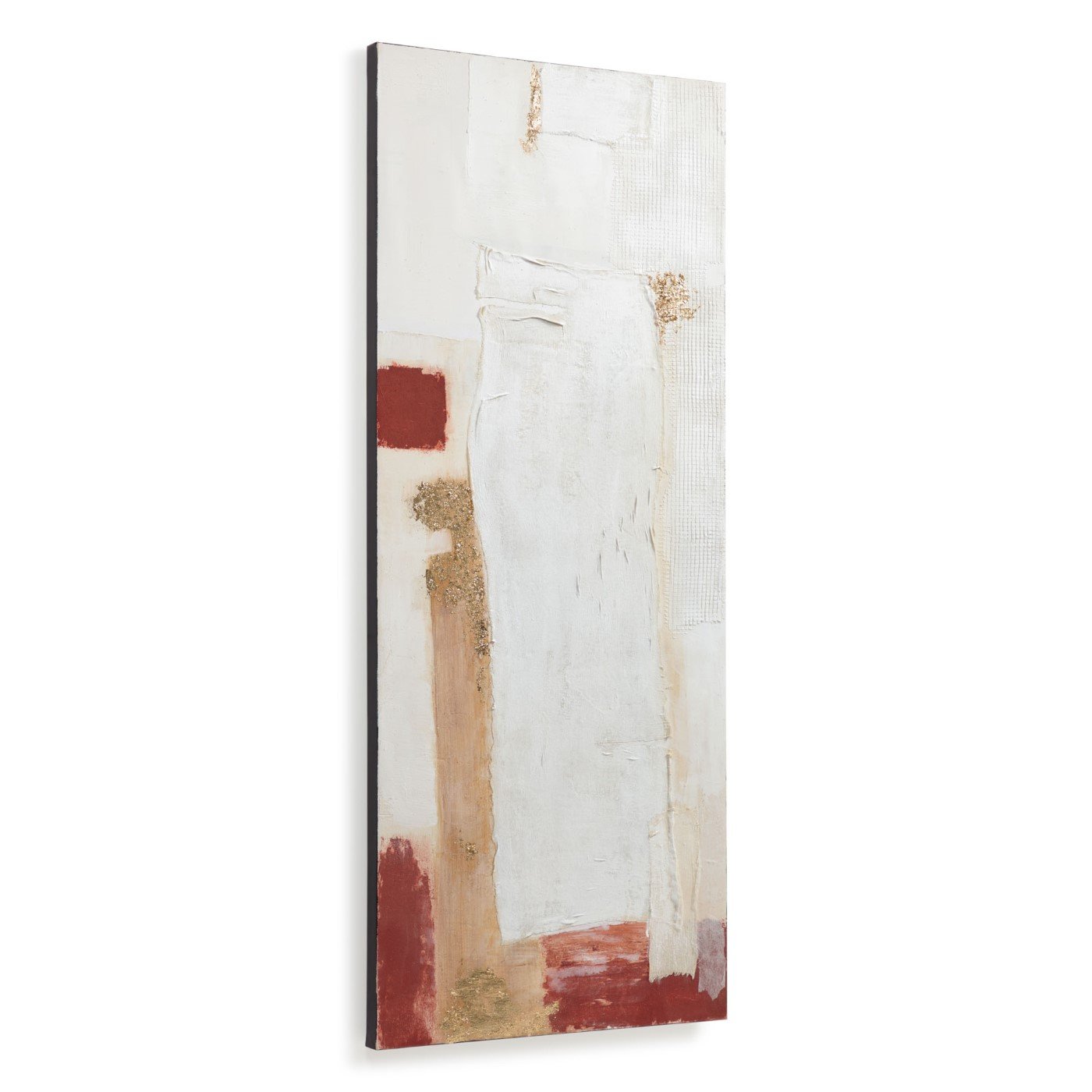 Lienzo Winona blanco, rojo y dorado 50 x 120 cm