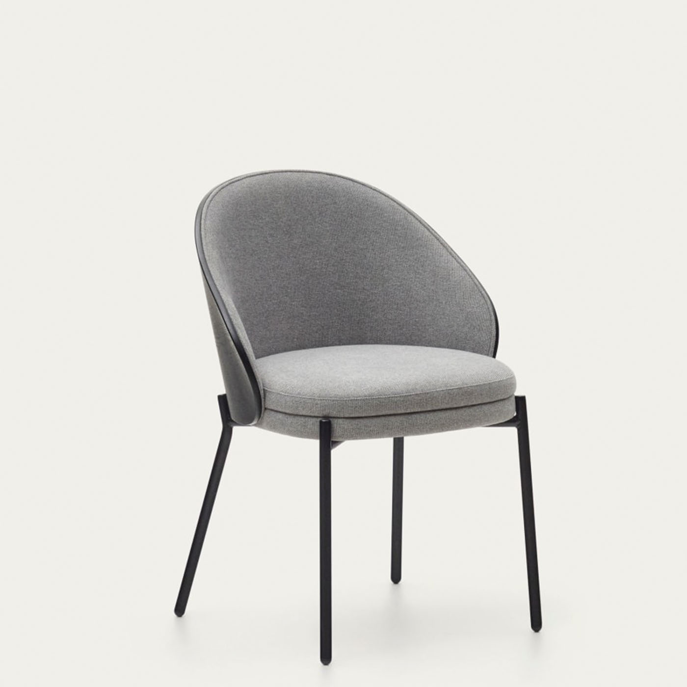 Silla Eamy gris claro chapado en fresno