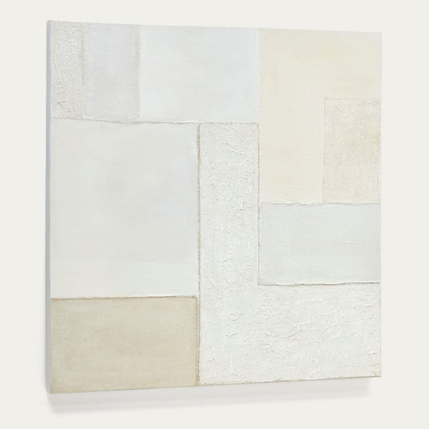 Lienzo abstracto Pineda blanco 95 x 95 cm