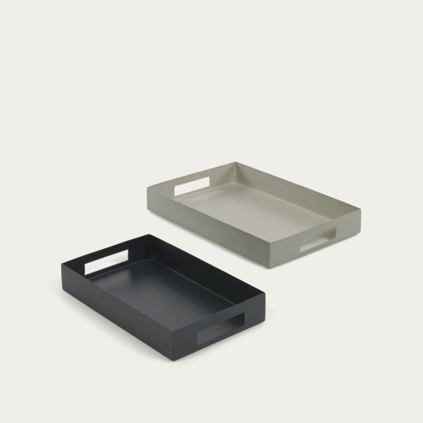 Set Ghislaine de 2 bandejas de metal multicolor