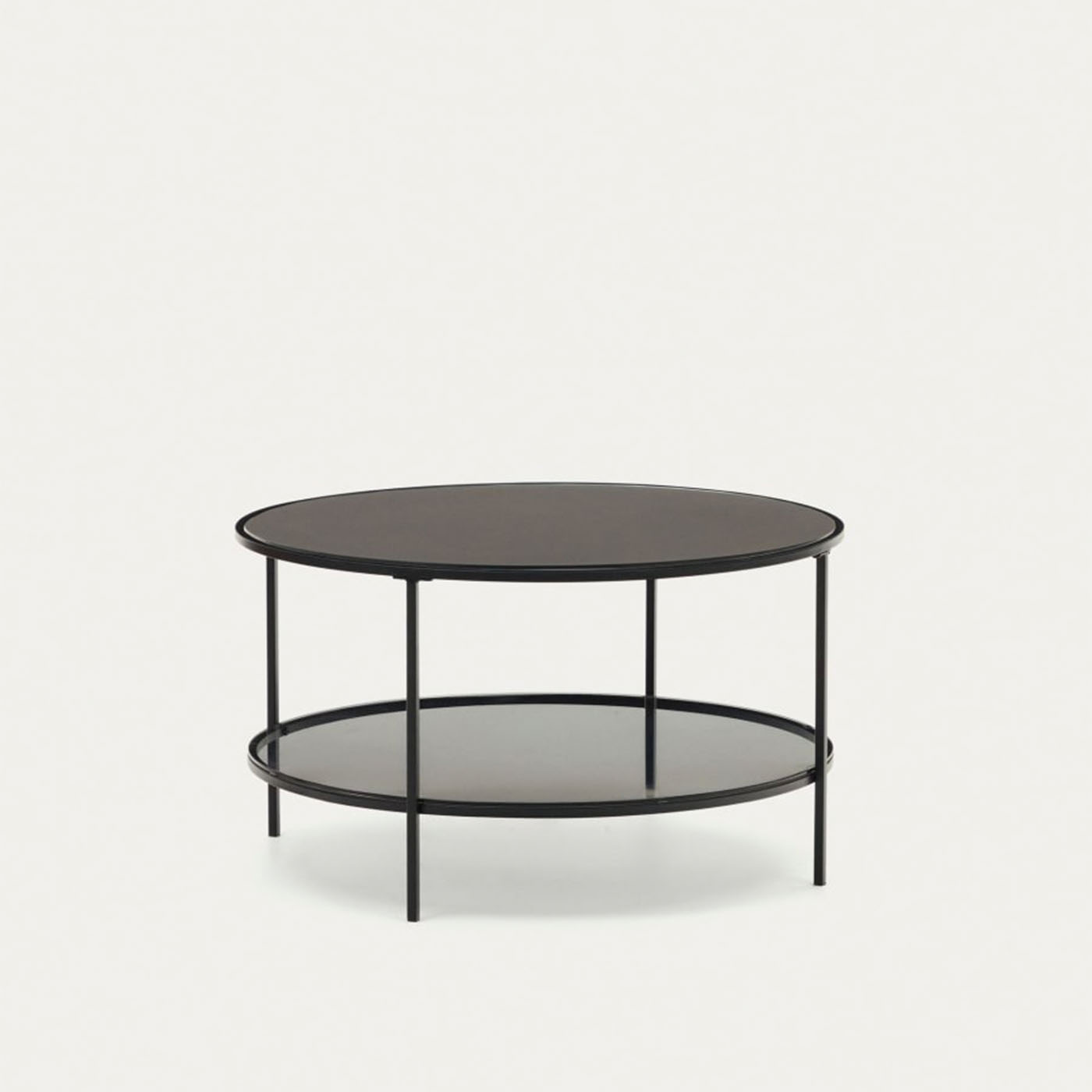 Mesa de centro Gilda de cristal templado y metal