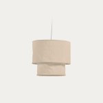 Pantalla para lámpara de techo Mariela de lino con acabado beige Ø 40 cm
