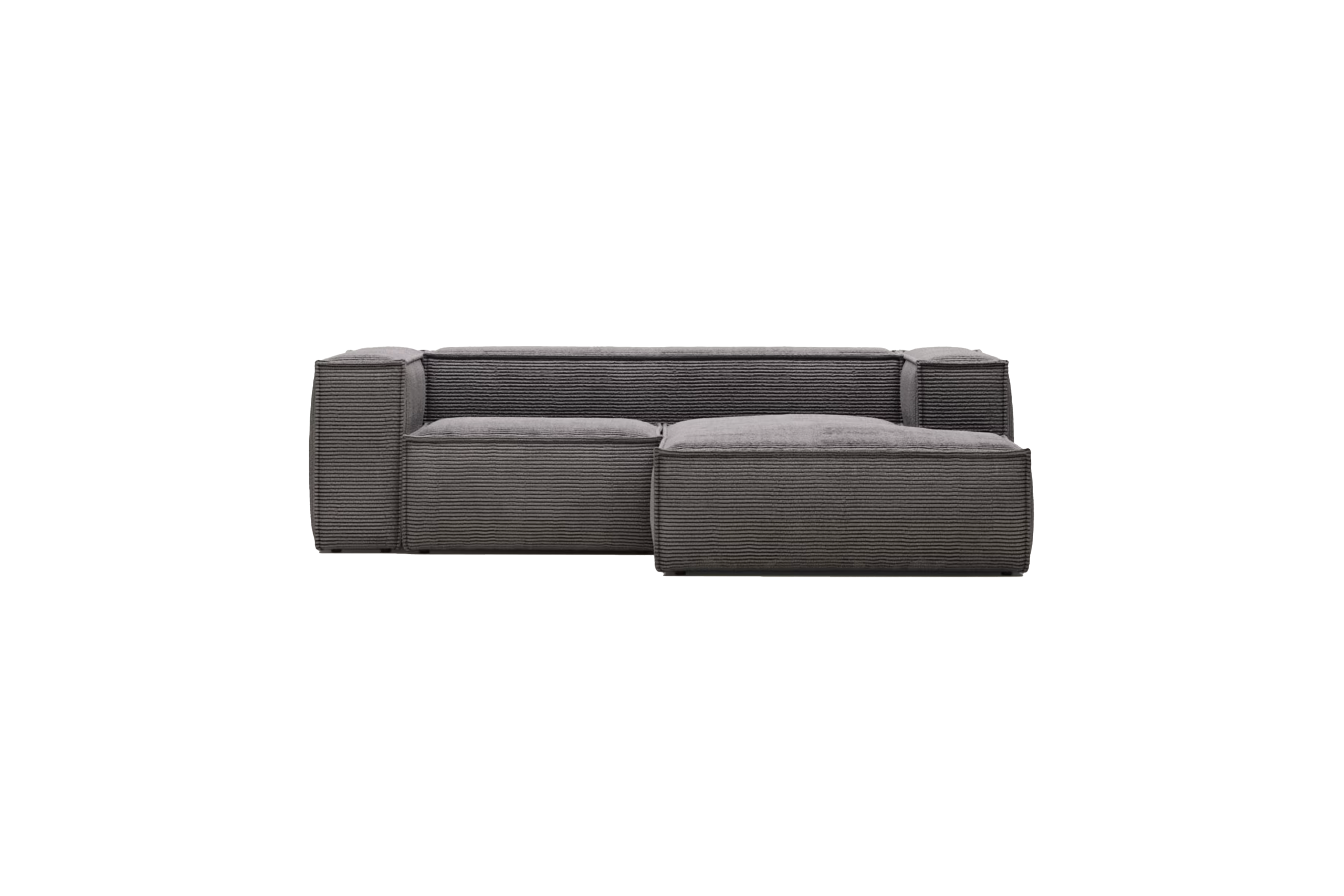 Sofá Blok 2 plazas chaise longue derecho pana gruesa gris 240 cm