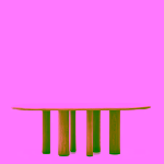 Mesa ovalada Mailen en chapa de fresno con acabado natural Ø 220 x 105 cm